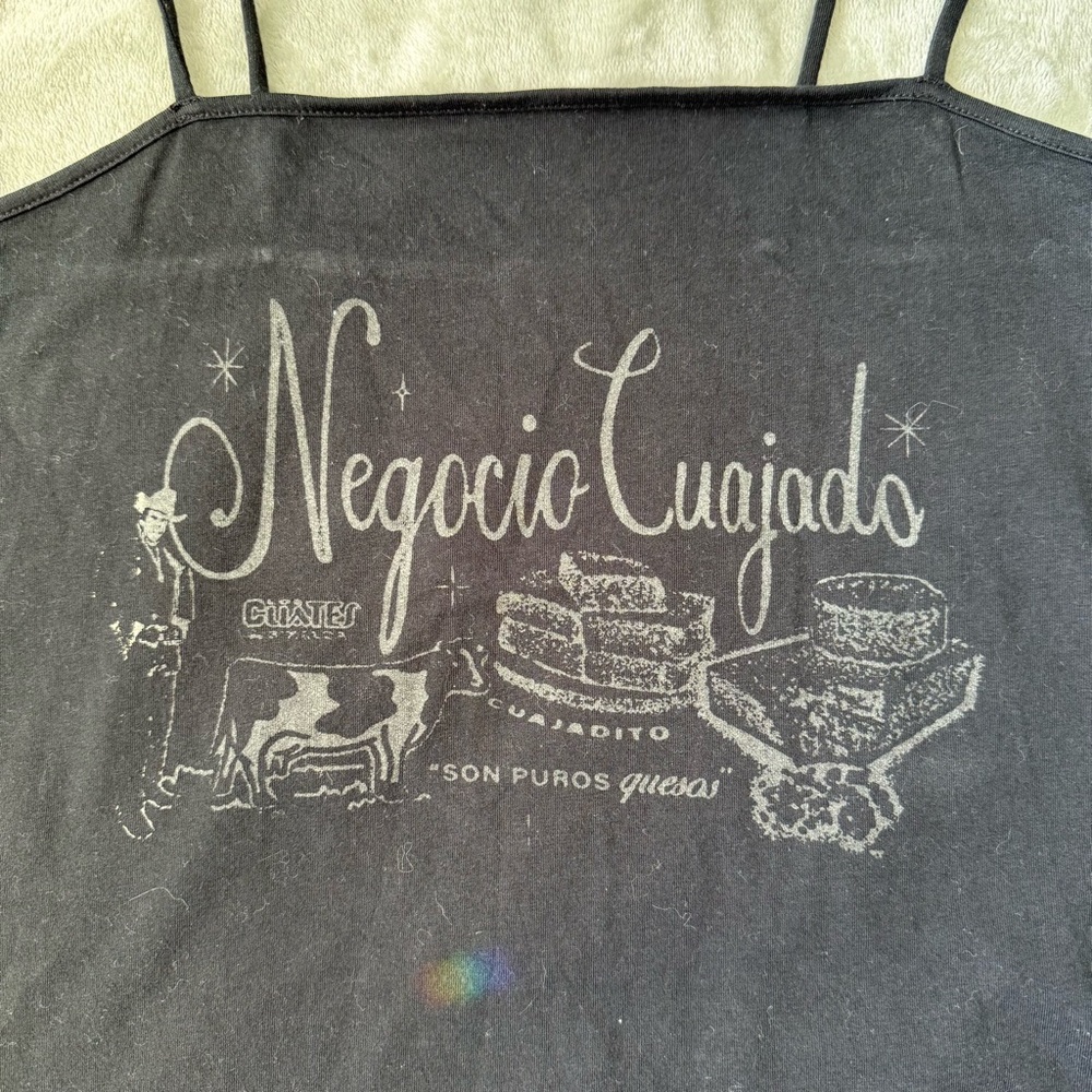 Negócio Cuajado cropped black tank top